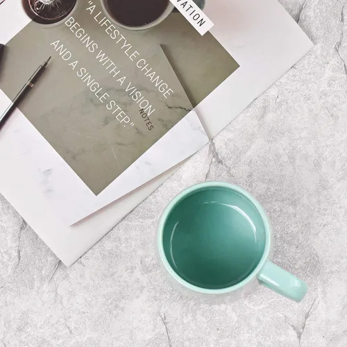 Miniatura 5 de Bosmarlin Taza de café grande de cerámica brillante, taza de té para la oficina y el hogar, 18 onzas, adecuada para lavavajillas y microondas