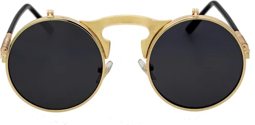 Miniatura 2 de JL Glasses Gafas de sol redondas estilo retro estilo Seampunk