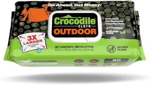 Miniatura 2 de Crocodile Cloth Toallitas de limpieza para exteriores, toallitas multisuperficie a base de plantas, prehumedecidas, aloe y vitamina E, seguras