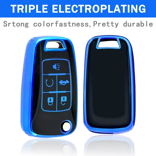 Miniatura 24 de XIYANG TRADE Funda para llavero Chevy con llavero, funda de TPU suave para llave de protección completa para Camaro Cruze Equinox Malibu Impala