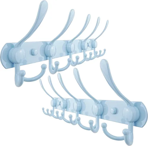 Miniatura 36 de Dseap - Perchero para pared, 5 ganchos triples, resistente, acero inoxidable, riel de gancho de metal para abrigos, sombreros, toallas, bolsos