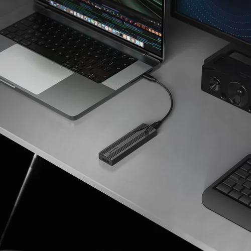 Miniatura 9 de SABRENT Carcasa USB C NVMe, Carcasa SSD M.2 sin herramientas para 2230-2280, adaptador USB 3.2 Gen 2 de 10 Gbps, refrigeración de aluminio, carcasa