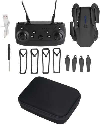 Miniatura 6 de E88 4 Eje RC Drone Aéreo Quadcopter HD Doble Cámara Alta Resolución Volteando Plegable Negro
