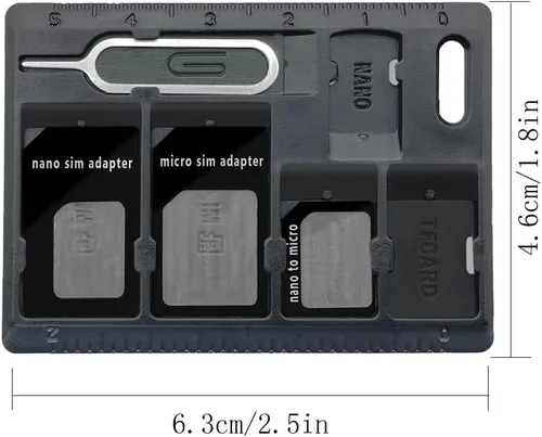 Miniatura 2 de Paquete de 2 soportes para tarjetas SIM con pasadores de abrede bandejas, juego de herramientas de almacenamiento de tarjetas para tarjetas