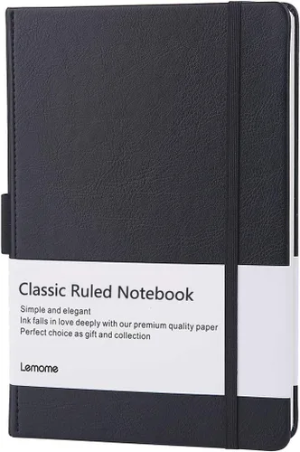 Miniatura 9 de Lemome Cuaderno Clásico Grueso con Presilla para Bolígrafo - Cuaderno de Escritura A5 Rayado Universitario de Tapa Dura con Bolsillo + Separadores