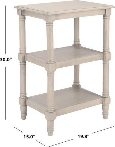 Miniatura 8 de Safavieh Home Collection Cassie Greige - Mesa de almacenamiento de 3 estantes ACC5715A, 19.8 pulgadas de ancho x 15 pulgadas de largo x 30 pulgadas