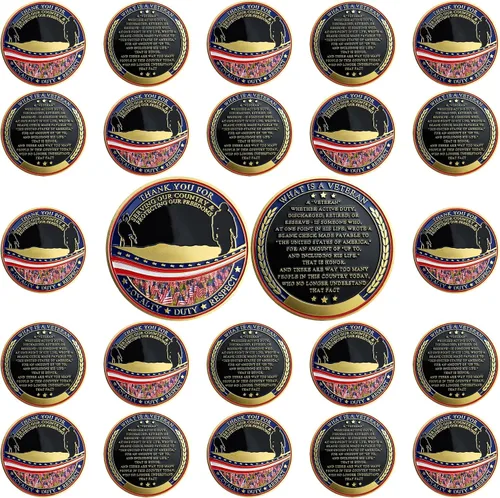 Miniatura 7 de BHealthLife Moneda de desafío de apreciación de veteranos militares gracias por su servicio Regalo para veteranos