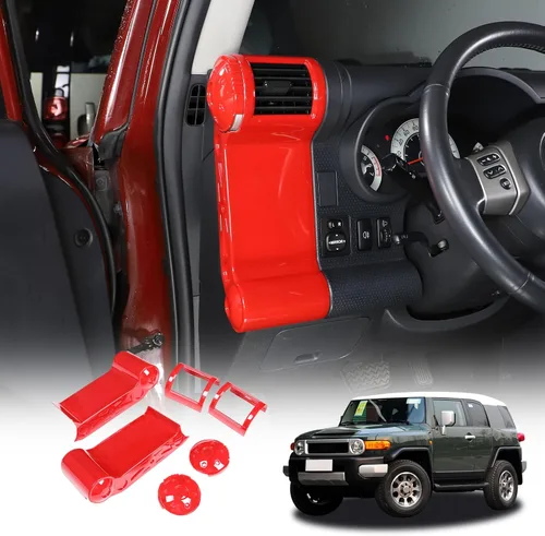 Miniatura 11 de Panel decorativo de marco de salida de aire lateral de tablero de automóvil ABS para Toyota FJ Cruiser (XJ10) 2007-2022, kit de ventilación de aire