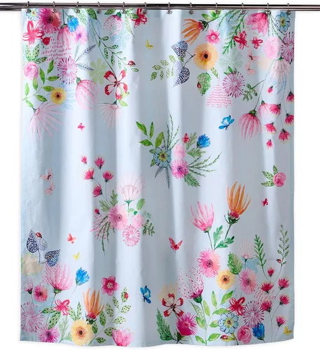 Miniatura 29 de Maison d' Hermine Cortina de ducha 100% algodón, un panel, 70 x 72 pulgadas, cortinas de ducha de tela lavable para baño, fácil de colgar con 12