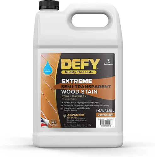 Miniatura 11 de DEFY Barniz y Sellador de Madera Extremo Todo en Uno - 1 Galón de Recubrimiento Impermeable Semitransparente para Todos los Tipos de Madera - Gris