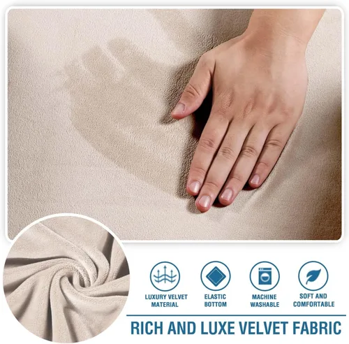 Miniatura 3 de H.VERSAILTEX Funda para Chaise Lounge de Interior de Terciopelo Funda Deslizable para Chaise de Alta Elasticidad Funda para Silla Lounge de Lujo sin