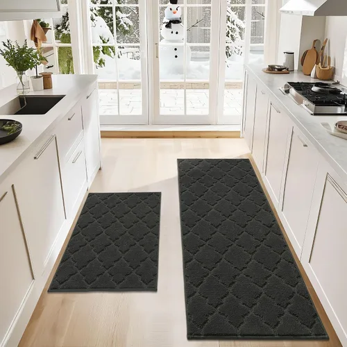 Miniatura 49 de COSY HOMEER Alfombras suaves de cocina [2 piezas] para el frente del fregadero súper absorbentes, tapetes y tapetes de cocina de 20 x 30 pulgadas/20