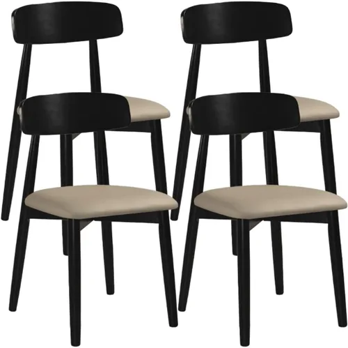 Miniatura 32 de YVYKFZD Solid Wood Dining Chairs, Armless Dining Room Chair Set, Leather Upholstered Kitchen Chairs, Comfy Side Chair with Curved Back, for