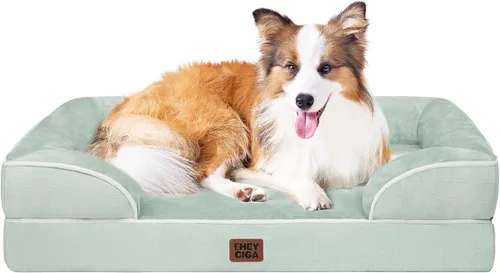 Miniatura 119 de EHEYCIGA - Cama ortopédica para perro grande, impermeable, de espuma viscoelástica y espuma tipo caja de huevos, bordes elevados, antideslizante