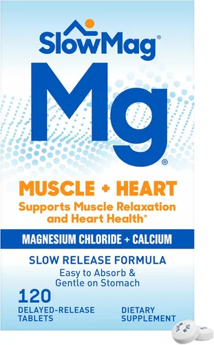 Miniatura 2 de SlowMag Muscle Heart Cloruro de magnesio Calcio 120 unidades y Slow Fe 45mg Suplemento de deficiencia de hierro 60