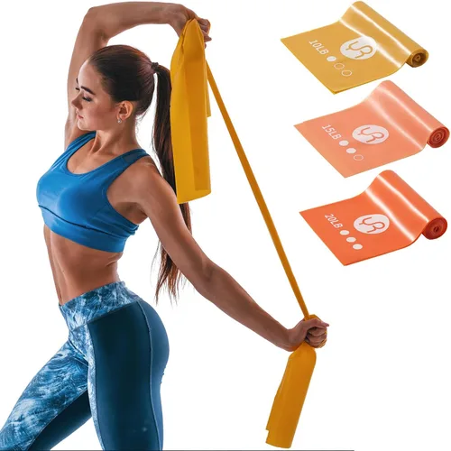 Miniatura 8 de Bandas de resistencia, bandas elásticas sin látex de 6.5 pies de largo, bandas de ejercicio para terapia física, yoga, pilates, rehabilitación
