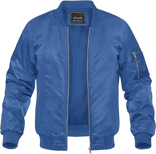 Miniatura 12 de MAGNIVIT - Chaqueta bomber ligera para hombre, cortavientos, casual, para primavera y otoño, para exteriores
