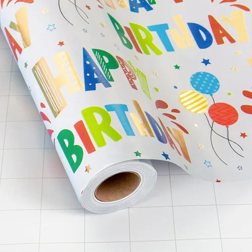 Miniatura 18 de Burymento Papel de regalo de animales, diseño reversible de lunares, envoltura de regalo para baby shower, cumpleaños, San Valentín, día