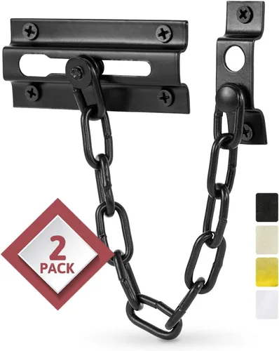 Miniatura 12 de Jack N'Drill - Paquete de 2 cerraduras de cadena para puerta, cerradura de cadena exclusiva con longitud de cadena extendida, 100% seguridad a
