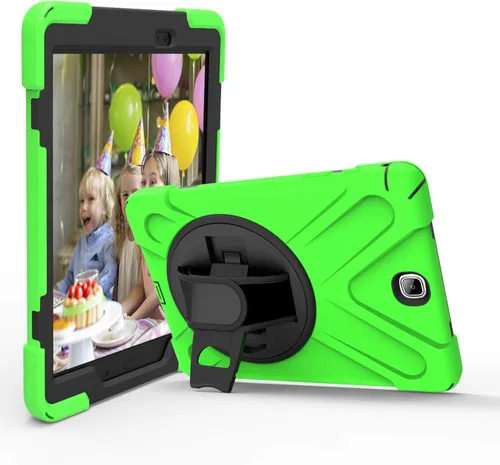 Miniatura 13 de IVY Funda con función atril de 360 grados compatible con Samsung Galaxy Tab A 9.7 2015 (SM-T550) con correa para la muñeca y correa para el hombro