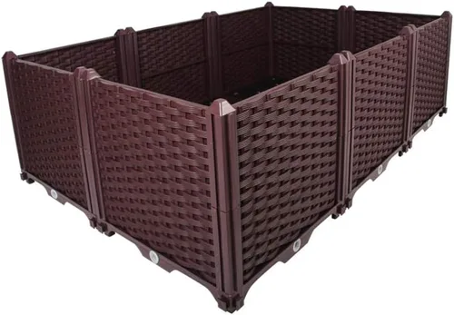 Miniatura 43 de BAOYOUNI - Juego de jardinera cuadrado para jardín elevado, maceta de plástico, caja de cultivo para verduras, hierbas, flores y plantas suculentas