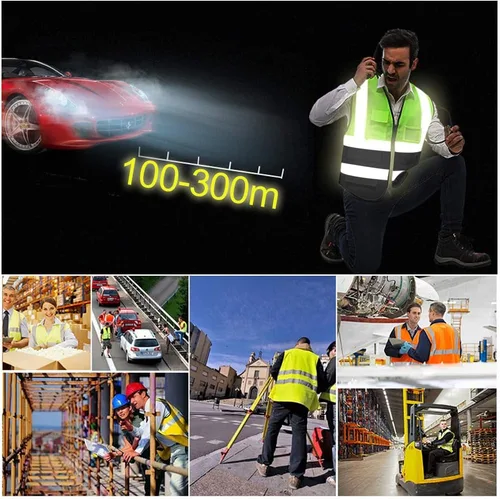 Miniatura 5 de Chaleco de seguridad de alta visibilidad con tiras reflectantes, personaliza tu logotipo Hi Vis, chaleco de trabajo al aire libre con 5 bolsillos