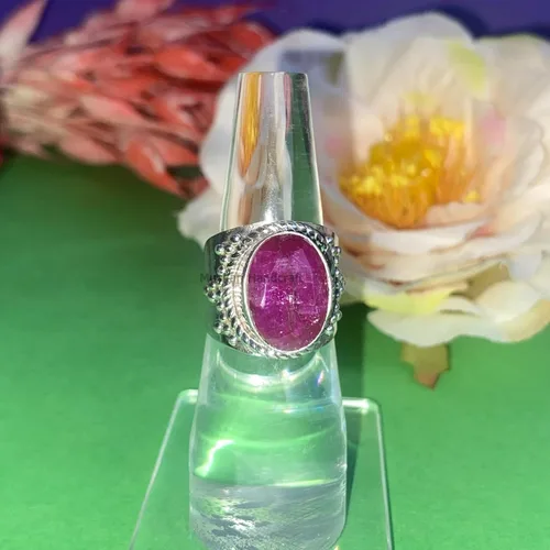 Miniatura 6 de Anillo de plata de ley 925 con piedras preciosas ovaladas auténticas, hecho a mano, hermoso regalo de Navidad para ella