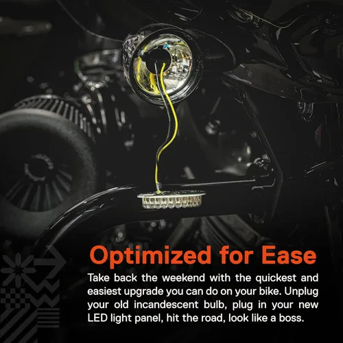 Miniatura 5 de TRUE MODS 2" 1156 Luz trasera LED anaranjada de señal de giro para Harley Davidson [Juego de par] [Acabado negro] [Estilo bala] Para Harley