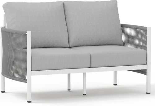Miniatura 41 de Juego de muebles de aluminio para patio al aire libre con mesa de centro de doble capa, juegos de conversación de patio modernos de 4 piezas