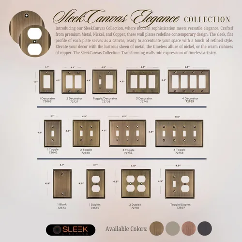 Miniatura 3 de Placas de pared decorativas clásicas de latón antiguo Enchufe eléctrico y cubiertas de interruptor Estilo: 1 Gang Decorator (paquete de 4)