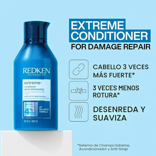 Miniatura 3 de Redken Extreme - Acondicionador para cabello dañado - Fortalece y protege el cabello dañado, infundido con proteínas