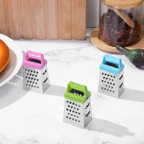 Miniatura 9 de OSALADI Mini rallador de queso, paquete de 6 ralladores de cocina de acero inoxidable para ajo, jengibre y verduras, triturador de caja multifunción