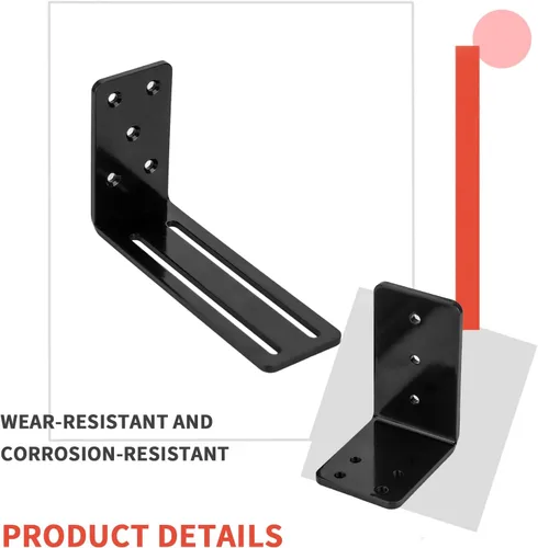 Miniatura 4 de Soportes de barricada ajustables para puerta, 2 soportes de seguridad de puerta, soporte de barra abierta para puerta de seguridad, soporte en U