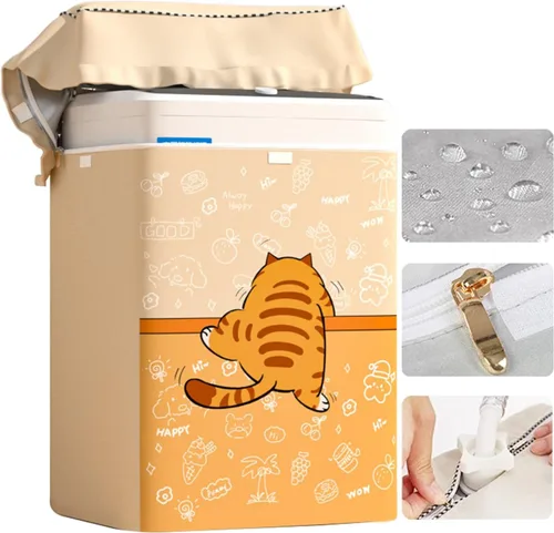 Miniatura 10 de Cubierta de carga superior para lavadora, cubierta impermeable para secadora con cremallera, a prueba de polvo, al aire libre, funda protectora