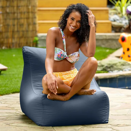 Miniatura 5 de Jaxx Ponce - Puf para exteriores, resistente a la intemperie, para patio y piscina, a rayas blancas y negras