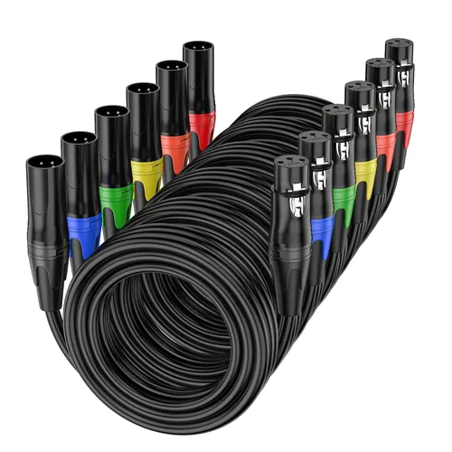 Miniatura 13 de Paquete de 2 cables XLR macho a hembra de 10 pies, cable de micrófono profesional equilibrado, cobre puro y blindaje dual, compatible
