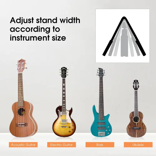 Miniatura 4 de ENO MUSIC Soporte de guitarra - Alumium Alloy A-Frame Soporte plegable universal, adecuado para guitarras acústicas, eléctricas y bajas, color negro