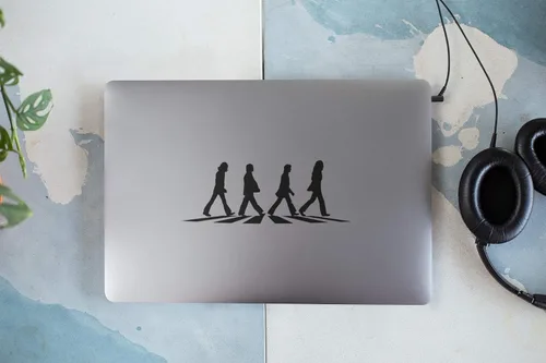 Miniatura 5 de Beatles Abbey Road Calcomanía Crosswalk Sticker Mercancía Memorabilia Álbum Disco Banda Icónica Pepper Vinilo Negro Calidad Premium 7 Pulgadas