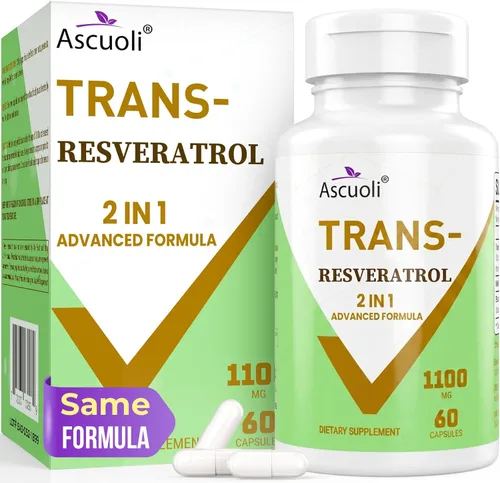 Miniatura 10 de Trans-Resveratrol Sublingual Pureza 99%, Fórmula Avanzada 3 en 1 Suplemento de Resveratrol para Boost NAD +, Apoyo Inmune y Energético, 120