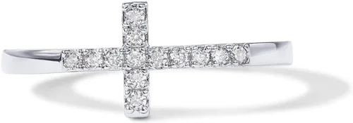 Miniatura 3 de PAVOI Anillo de cruz chapado en oro de 14 quilates Anillo de compromiso de eternidad para ella Anillo de boda infinito