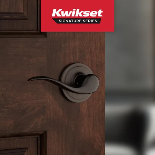 Miniatura 2 de Kwikset Tustin Manija de Puerta de Paso Interior, Palanca para Puertas de Armario y Pasillo, Palanca de Manija Reversible Sin Bloqueo, Bronce Bronce