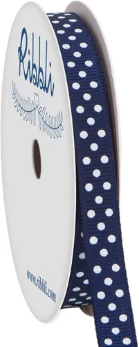 Miniatura 13 de Ribbli Cinta de grogrén para manualidades, carrete de 3/8 pulgadas, 10 yardas, narciso amarillo con puntos blancos, uso para envolver regalos