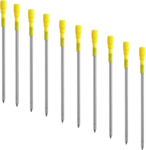Miniatura 4 de DunBong Recambios de metal para bolígrafo D1, repuesto de bolígrafo, tinta negra, tinta de repuesto de cristal de diamante, 3.2 pulgadas, paquete