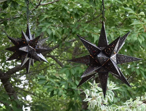 Miniatura 7 de Hometown Evolution, Inc. Luz de estrella colgante de estaño mexicano de 18 pulgadas - Corte de flor