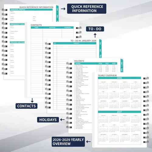 Miniatura 4 de Agenda mensual 2026-2027, agenda mensual 2026-2027, enero 2026 a diciembre 2027, 6.3 x 8.4 pulgadas (tamaño A5), calendario de 2 años con 24 meses