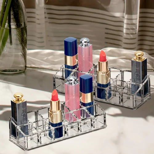 Miniatura 2 de Amazing Abby - Glamour - Paquete de 2 organizadores de lápiz labial acrílico de 12 ranuras, soporte para lápiz labial, soporte para brillo