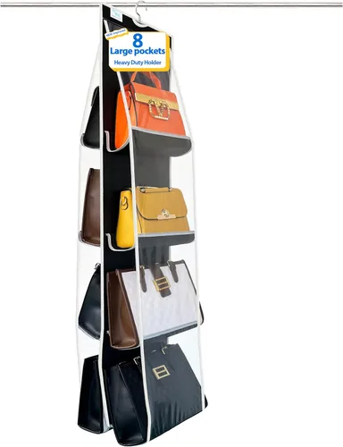 Miniatura 10 de Organizador de bolso, nuevo mejorado más grande, organizador de bolso para armario, ganchos resistentes, almacenamiento de bolso, material duradero