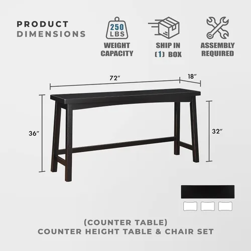 Miniatura 3 de Juego de mesa de bar Lexicon para 3, juego de mesa pequeña de cocina, mesa de isla de cocina con 3 taburetes de bar de silla de montar, juego