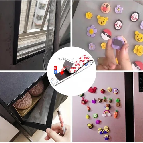 Miniatura 4 de Tiras magnéticas A+B con adhesivo, paquete de 4 tiras magnéticas flexibles (1 x 12 pulgadas) para manualidades, organización de refrigerador