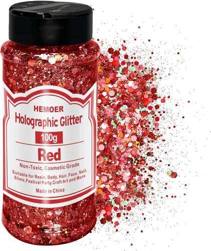 Miniatura 11 de HEMOER Purpurina Gruesa Holográfica, 12 Colores de Lentejuelas Brillantes, Conjunto de Purpurina de Poliéster Exclusivo Mixto para Resina Epoxi